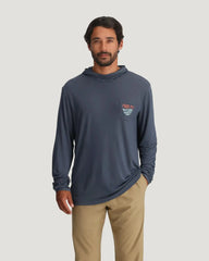 Men's Bamboo Lightweight Graphic Hoodie - Blue Edge Storm Cloud