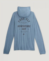 Men's Bamboo Lightweight Graphic Hoodie - Gear & Goods Blue Fog