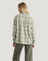 Women's Seawool Oversized Flannel - Plaid Oil Green