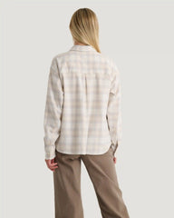 Women's Seawool Oversized Flannel - Plaid Sea Salt
