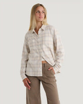 Women's Seawool Oversized Flannel - Plaid Sea Salt