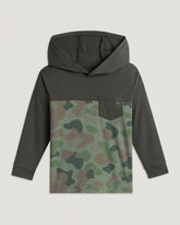 Toddler Colorblock Bamboo Shade Hoodie - Dark Forest / Vintage Camo Oil Green