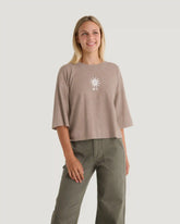 Women's Sunny Days Oversized Cropped Tee - Fossil