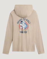Men's Bamboo Lightweight Graphic Hoodie - Ready To Roll Desert Tan