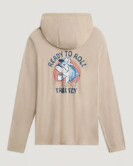 Men's Bamboo Lightweight Graphic Hoodie - Ready To Roll Desert Tan
