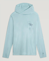 Men's Bamboo Lightweight Graphic Hoodie - Trout Bum Ocean Mist