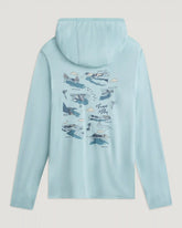 Men's Bamboo Lightweight Graphic Hoodie - Trout Bum Ocean Mist