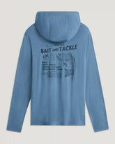 Men's Bamboo Lightweight Graphic Hoodie - Bait & Tackle Pacific Blue