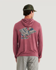 Men's Bamboo Lightweight Graphic Hoodie - Osprey Catch Plum