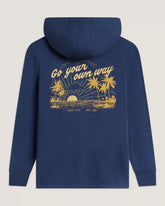 Youth Bamboo Shade Graphic Hoodie - Go Your Own Way True Navy