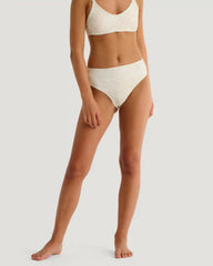 Women's Wavebound High Waisted Bikini Bottom - Nolia Floral Print Stone