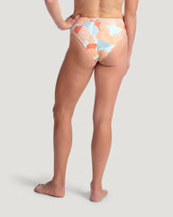 Women's Wavebound High Waisted Bikini Bottom - Calypso Print Light Coral