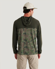 Men's Bamboo Hybrid Hoodie - Dark Forest / Vintage Camo Oil Green