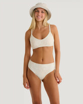 Women's Wavebound Cross-Tie Bikini Top - Nolia Floral Print Stone
