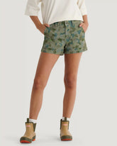 Women's Folly Twill Short - Watercolor Camo Oil Green