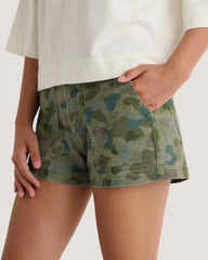 Women's Folly Twill Short - Watercolor Camo Oil Green