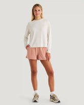Women's Bamboo Shade Crossover Long Sleeve - Off White Heather