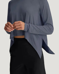 Women's Bamboo Lightweight Cropped Long Sleeve - Storm Cloud