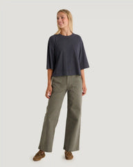 Women's Heavyweight Cotton Cropped Tee - Anthracite