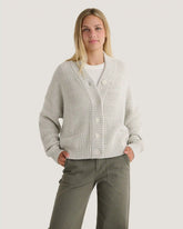 Women's Coastloom Cardigan Sweater - Off White Heather