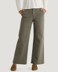 Women's Folly Twill Wide Leg Pant - Smokey Olive