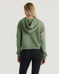 Women's Bamboo Northcoast Fleece Full Zip Hoodie - Heather Olivine