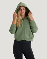 Women's Bamboo Northcoast Fleece Full Zip Hoodie - Heather Olivine