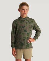 Youth Bamboo Shade Hoodie - Vintage Camo Oil Green