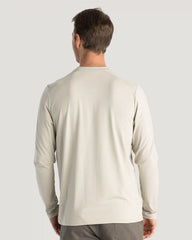Men's Bamboo Flex Long Sleeve Henley - Sandstone