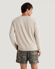Men's Bamboo Lightweight Fleece Crew - Heather Desert Tan