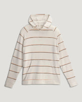 Men's Bamboo Lightweight Fleece Hoodie - Dash Double Stripe Birch