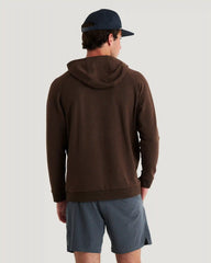 Men's Bamboo Lightweight Fleece Hoodie - Heather Dark Brown