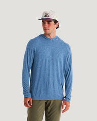 Men's Bamboo Shade Hoodie - Drifter Print Windward Blue