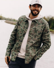 Men's Folly Twill Chore Coat - Vintage Camo Oil Green