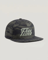 Retro Script Flat Brim Hat - Hydro Mist Camo Dark Forest