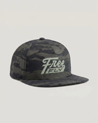 Retro Script Flat Brim Hat - Hydro Mist Camo Dark Forest