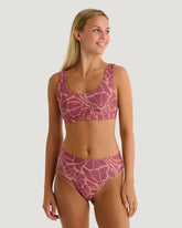 Women's Wavebound Scoop Bikini Top - Cosmic Bloom Plum
