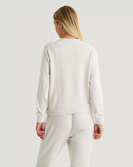 Women's Bamboo Lightweight Fleece Crew - Off White Heather