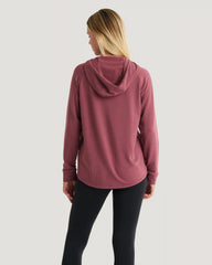 Women's Bamboo Lightweight Fleece Hoodie - Plum