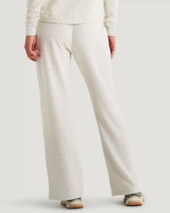 Women's Bamboo Lightweight Fleece Wide Leg Pant - Off White Heather