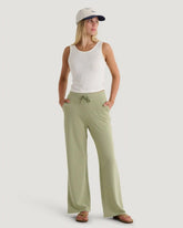 Women's Bamboo Lightweight Fleece Wide Leg Pant - Tea