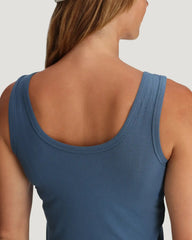 Women's Ribbed Bamboo Tank - Pacific Blue