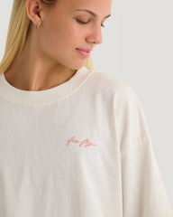 Women's Lucky Lei Oversized Cropped Tee - Bone