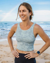 Women's All Day Tank - Surf Washed Print Ocean Mist