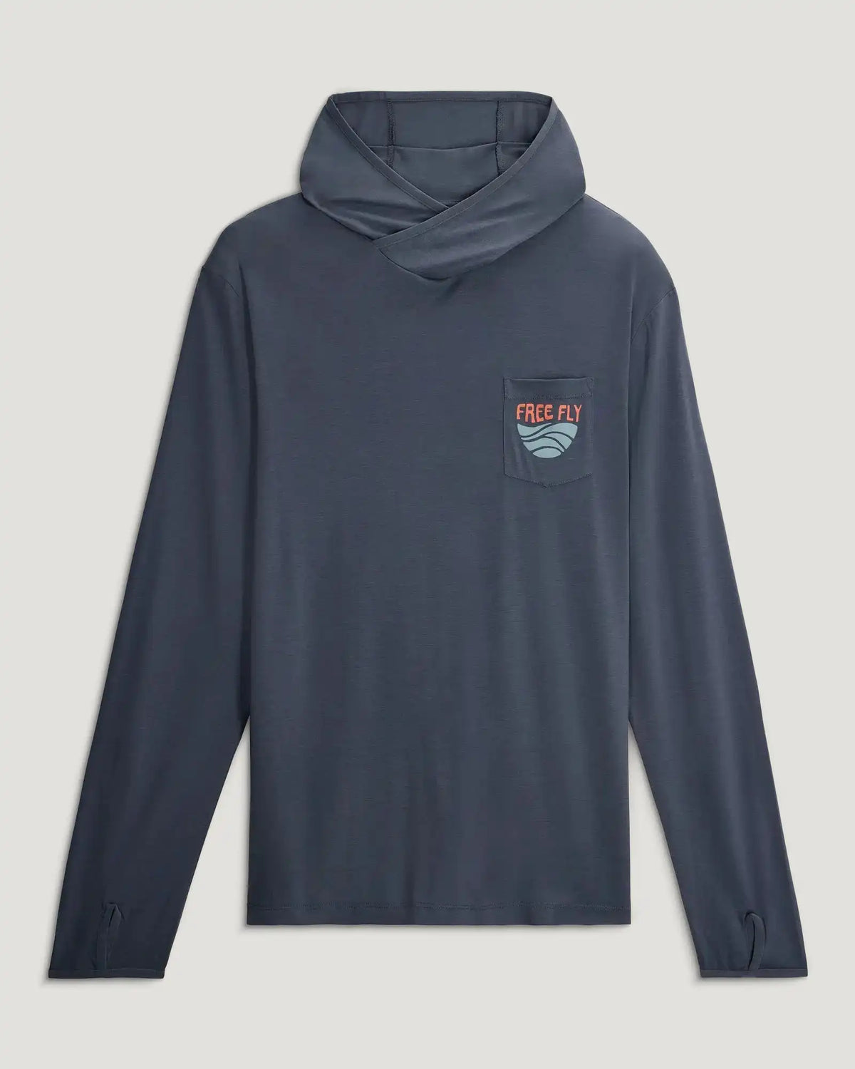 Men's Bamboo Lightweight Graphic Hoodie - Blue Edge Storm Cloud