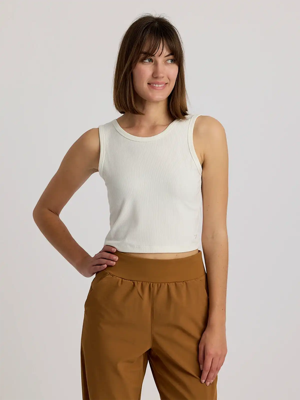 Women's Ribbed Bamboo Tank - Sea Salt