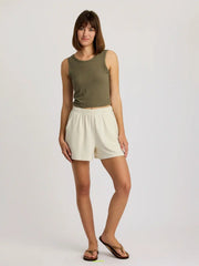 Women's Ribbed Bamboo Tank - Smokey Olive