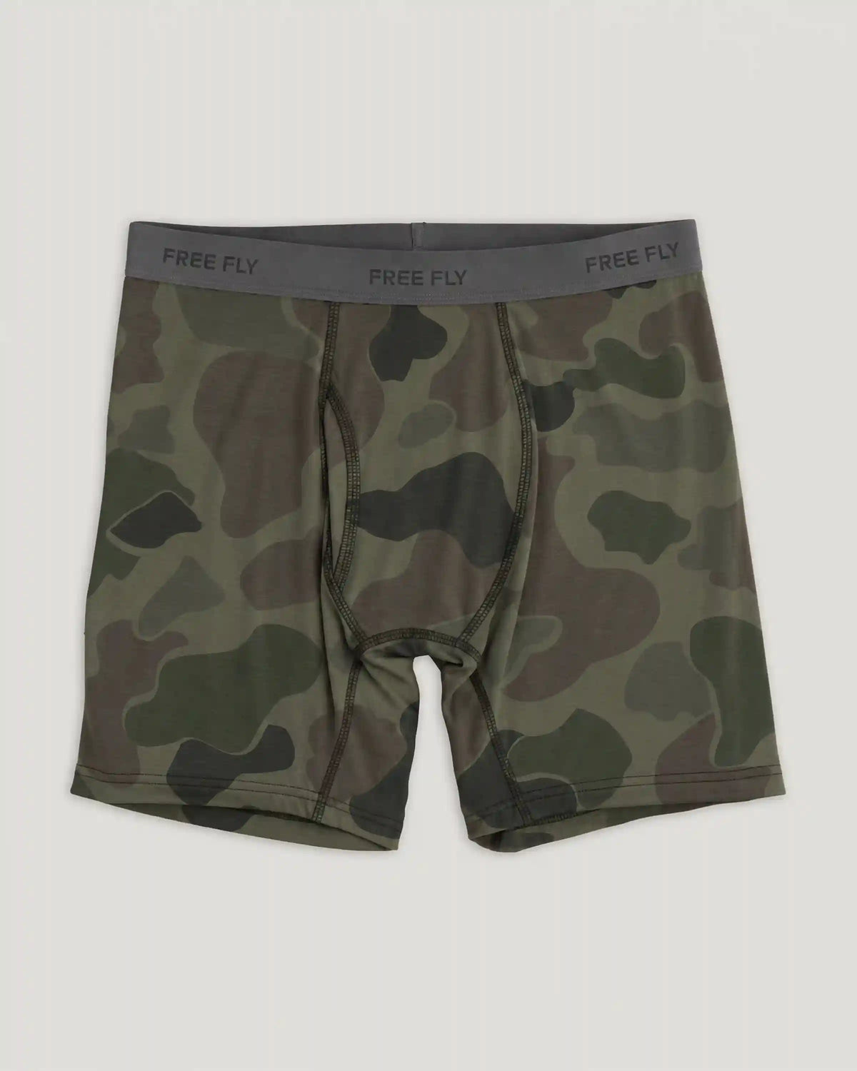 Men's Bamboo Motion Boxer Brief - Vintage Camo Oil Green
