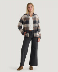 Women's Seawool Oversized Flannel - Plaid Anthracite