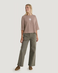 Women's Sunny Days Oversized Cropped Tee - Fossil